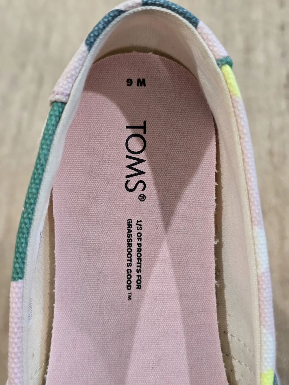 TOMS Kids Pink Floral Slip-On Shoes